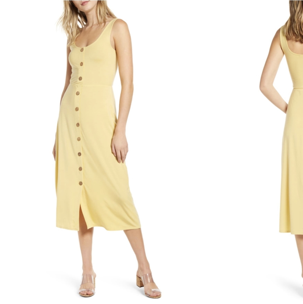 RARE: Reformation Ari Dress in Lemon